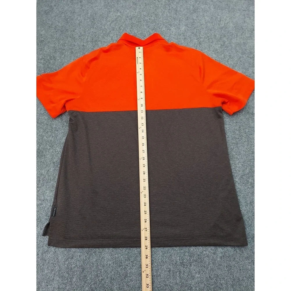 Cleveland Browns Nike Polo Shirt Mens XL Orange Brown Color Block Short‎ Sleeve